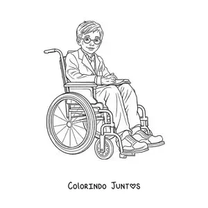 Desenho para colorir de Stephen Hawking animado