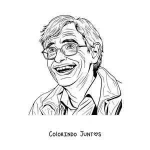 Desenho para colorir de Stephen Hawking jovem