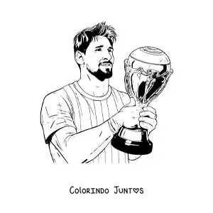 Desenho para colorir de Lionel Messi campeao do mundo