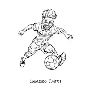 Desenho para colorir de uma caricatura de Neymar