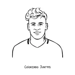 Desenho para colorir de Neymar jovem animado