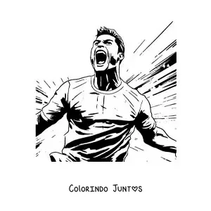 Desenho para colorir de Cristiano Ronaldo comemorando