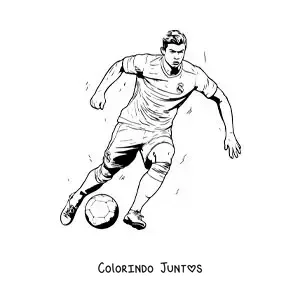 Desenho para colorir de Cristiano Ronaldo marcando um gol