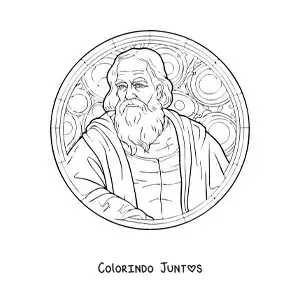 Desenho para colorir de Galileu Galilei em estilo realista