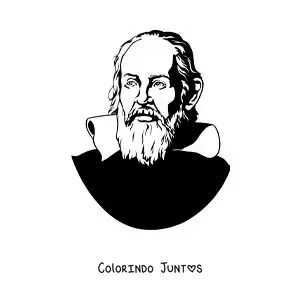 Desenho para colorir de um retrato de Galileu Galilei realista