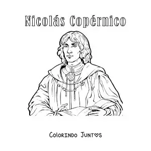 Desenho para colorir de Nicolau Copernico animado para criancas