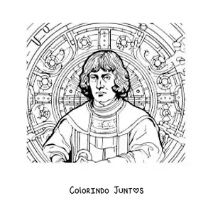 Desenho para colorir de Nicolau Copernico animado