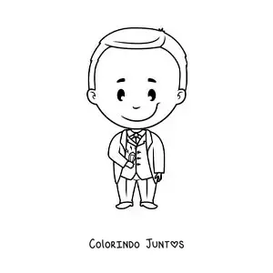 Desenho para colorir de Thomas Edison kawaii