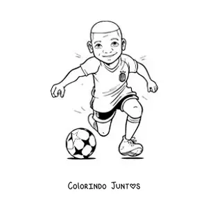 Desenho para colorir de uma caricatura de Kylian Mbappe