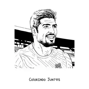 Desenho para colorir de um retrato de Luis Suarez em estilo realista