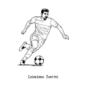 Desenho para colorir de Luis Suarez jogando futebol