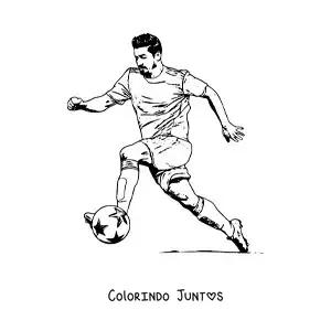 Desenho para colorir de Luis Suarez marcando um gol