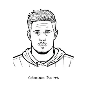 Desenho para colorir de um retrato de Kevin De Bruyne animado