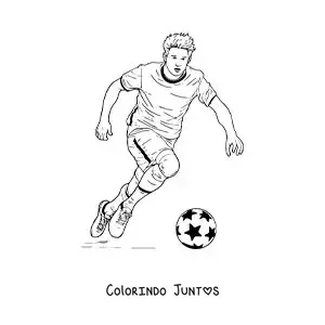 Desenho para colorir de Kevin De Bruyne animado jogando futebol