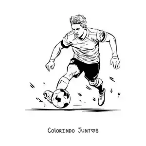 Desenho para colorir de Kevin De Bruyne jogando futebol