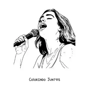 Desenho para colorir de Dua Lipa animada cantando