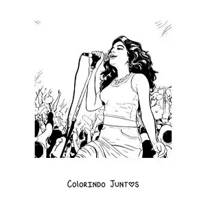 Desenho para colorir de Selena Gomez em um show