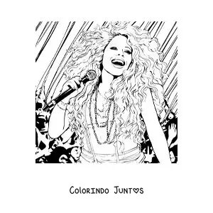 Desenho para colorir de Shakira cantando em um show