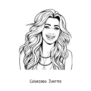 Desenho para colorir de caricatura de Miley Cyrus em Hannah Montana
