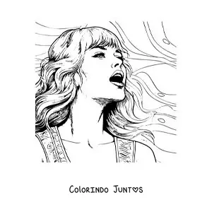 Desenho para colorir de um retrato de Taylor Swift