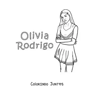 Desenho para colorir de Olivia Rodrigo animada