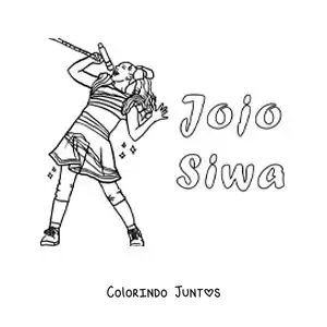 Desenho para colorir de Jojo Siwa animada cantando