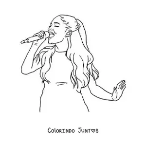 Desenho para colorir de Ariana Grande animada cantando