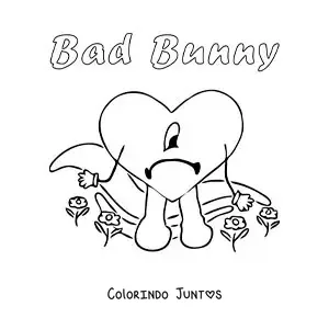 Desenho para colorir de album de Bad Bunny Un Verano Sin Ti