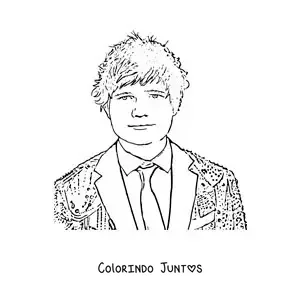 Desenho para colorir de Ed Sheeran animado