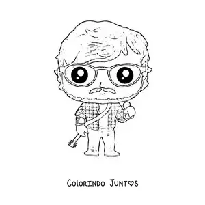 Desenho para colorir de funko pop de Ed Sheeran