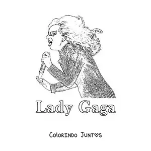 Desenho para colorir de Lady Gaga em um show em estilo realista