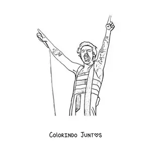 Desenho para colorir de Harry Styles cantando em estilo realista