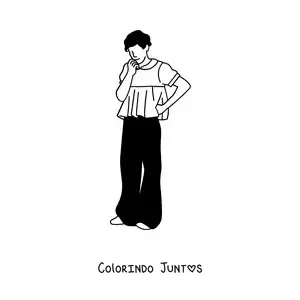 Desenho para colorir de silhueta de Harry Styles do album Harry's House