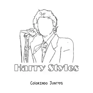 Desenho para colorir de silhueta de Harry Styles cantando