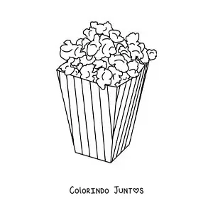 Desenho para colorir de pipoca de cinema