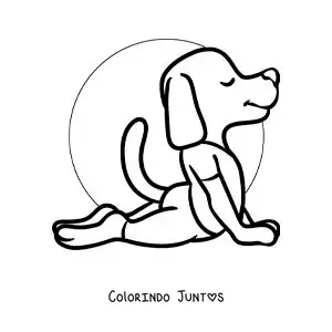 Desenho para colorir de um desenho de um cachorro fazendo a postura da cobra na ioga
