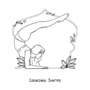 Desenho para colorir de uma mulher fazendo ioga