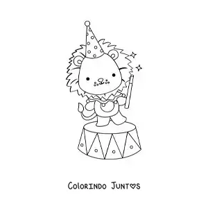 Desenho para colorir de um domador de circo animado