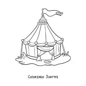 Desenho para colorir de uma tenda de circo