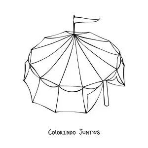 Desenho para colorir de uma tenda de circo grande
