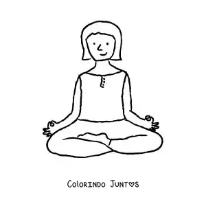 Desenho para colorir de uma mulher meditando