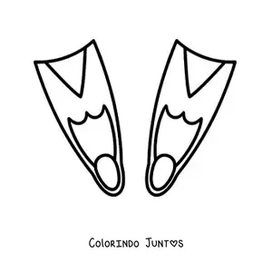Desenho para colorir de um par de nadadeiras para natacao
