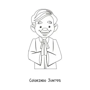 Desenho para colorir de um juiz animado com bigode