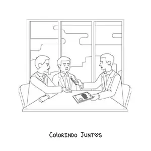 Desenho para colorir de um advogado assinando um contrato