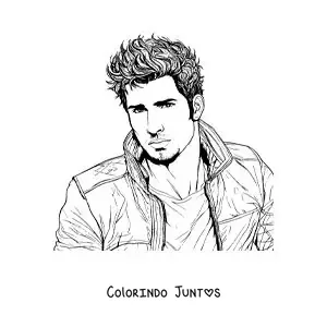 Desenho para colorir de Sebastián Yatra animado