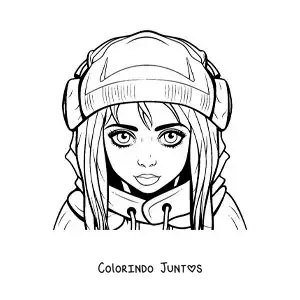 Desenho para colorir de Billie Eilish em desenho animado