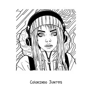Desenho para colorir de Billie Eilish animada