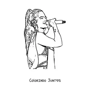 Desenho para colorir de Karol G cantando em um show