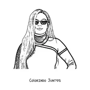 Desenho para colorir de Karol G com óculos de sol