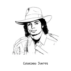 Desenho para colorir de um retrato de Michael Jackson